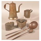 Seven Various Pieces of 19th Century Metalwares.