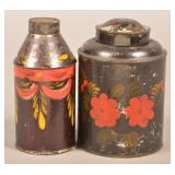 Two 19th Century Toleware Tea Caddies.