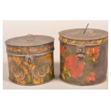 Two 19th Century Toleware Canisters.