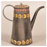 19th Century Toleware Coffee Pot.