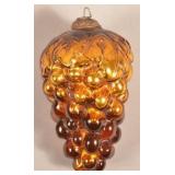 Antique German Amber Leaf Cluster of Grapes Kugel.