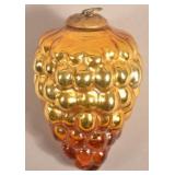 Antique German Gold Glass Cluster of Grapes Kugel.