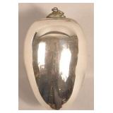 Antique German Silver Glass Egg Form Kugel.