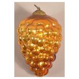 Antique German Amber Glass Cluster of Grapes Kugel