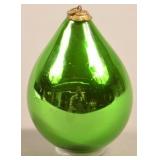 Antique German Green Glass Drop Form Kugel.