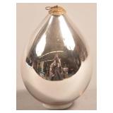 Antique German Silver Glass Drop Form Kugel.