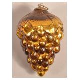 Antique French Amber Glass Cluster of Grapes Kugel