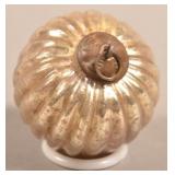 Antique German Silver Glass Ribbed Ball Form Kugel