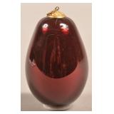 Antique German Amethyst Glass Eggplant Form Kugel.