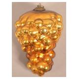 Antique German Gold Glass Cluster of Grapes Kugel.