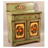 Signed Peter Ompir Painted Folk Art Washstand.
