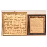 Two Small Late 18th/early 19th Century Samplers.