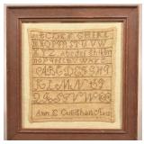 19th Century Needlework Alphabet Sampler.