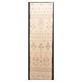 1829 Cross Stitch Show Towel, Signed Imeryyn Kreid