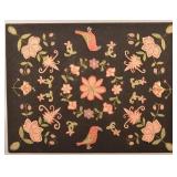 Vintage Cruelwork Depicting Birds and Flowers.