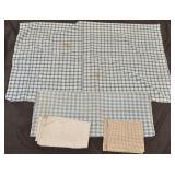 Lot of Antique Blue and White Check Homespun.
