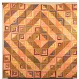 Antique Log Cabin Barn Raising Pattern Patchwork Q