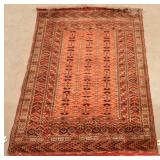 Vintage Geometric Pattern Oriental Area Rug.