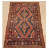 Antique/Vintage Geometric Pattern Oriental Area Ru