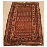 Antique/Vintage Geometric Pattern Oriental Area Ru