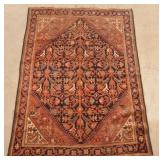 Antique/Vintage Floral Pattern Oriental Area Rug.