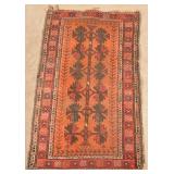 Antique/Vintage Floral Pattern Oriental Area Rug.