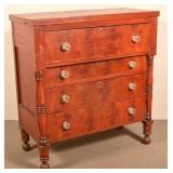 Empire Grain Decorated Softwood Chest of Drawers.