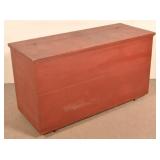 Antique PA Red Painted Softwood Feed Chest.