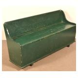 Antique PA Green Painted Softwood Kindling Bench.
