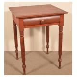 PA Sheraton Red Painted Softwood One Drawer Stand.