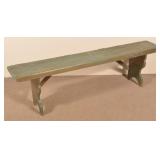 Antique PA Painted Softwood Mortised Leg Bench.