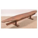 Nakashima Style Walnut Free Form Edge Bench.