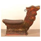 Vintage Laminated and Painted Wood Carousel Dog.