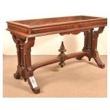 American Victorian Walnut Library Table.