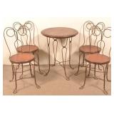 Vintage Five Piece Ice Cream Parlor Set.