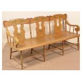 PA 19th Century Boot Jack Back Scrolled Arm Settee