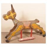 Vintage Laminated and Painted Wood Carousel Donkey