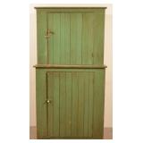 Primitive Tongue and Groove Step-Back Cupboard.