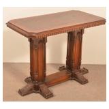 Vintage Period Style Carved Mahogany End Table.