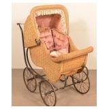 Late 19th Century Wicker Carriage with Adjustable