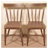 Pair of 19th Century Paint Decorated Side Chairs.