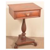 Federal Cherry Pedestal Base One Drawer Stand.