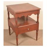 Pennsylvania Sheraton Cherry One Drawer Work Stand