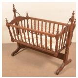 American Victorian Walnut Platform Rocking Cradle.