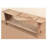 PA 19th Century Softwood Mortised Leg Bench.