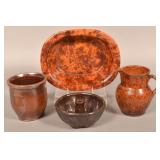 Lot of 19th Century Glazed Redware.