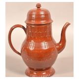 Redware Early 19th Century Dome Top Coffee Pot.