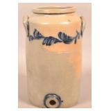 Unsigned Four Gallon Stoneware Water Cooler.