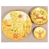 Breininger Redware Sgrafitto Charger and Two Plate