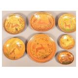 Seven Various Shooner Pottery Plates.